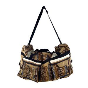 Handcrafted Peruvian Native Shoulder Strap & Multi Zip Pockets Duffel Bag Size L